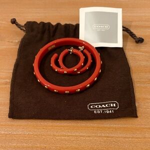 Coach Red Bracelet and Earring Set